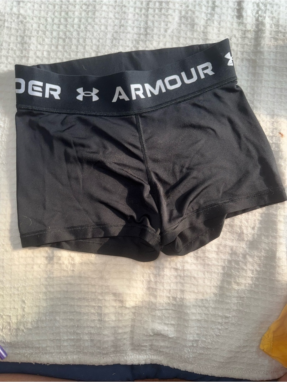 Under Armour Black Women's Athletic Compression Shorts with Branded Waistband